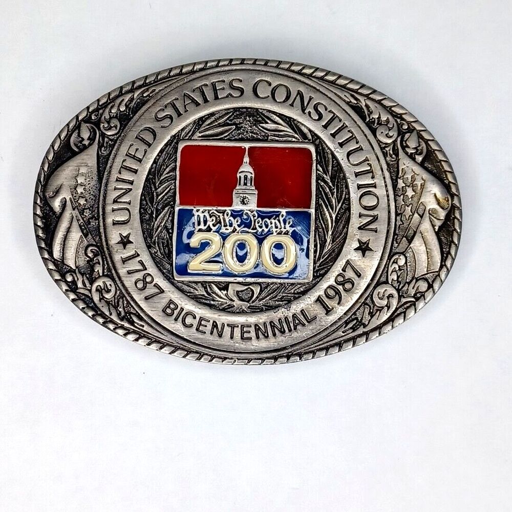 US CONSTITUTION COMMEMORATIVE BICENTENNIAL BELT BUCKLE! VINTAGE! RARE! 1986! USA